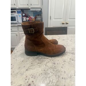 Born Elia Brown Suede Side Zip Boots sz 8.5